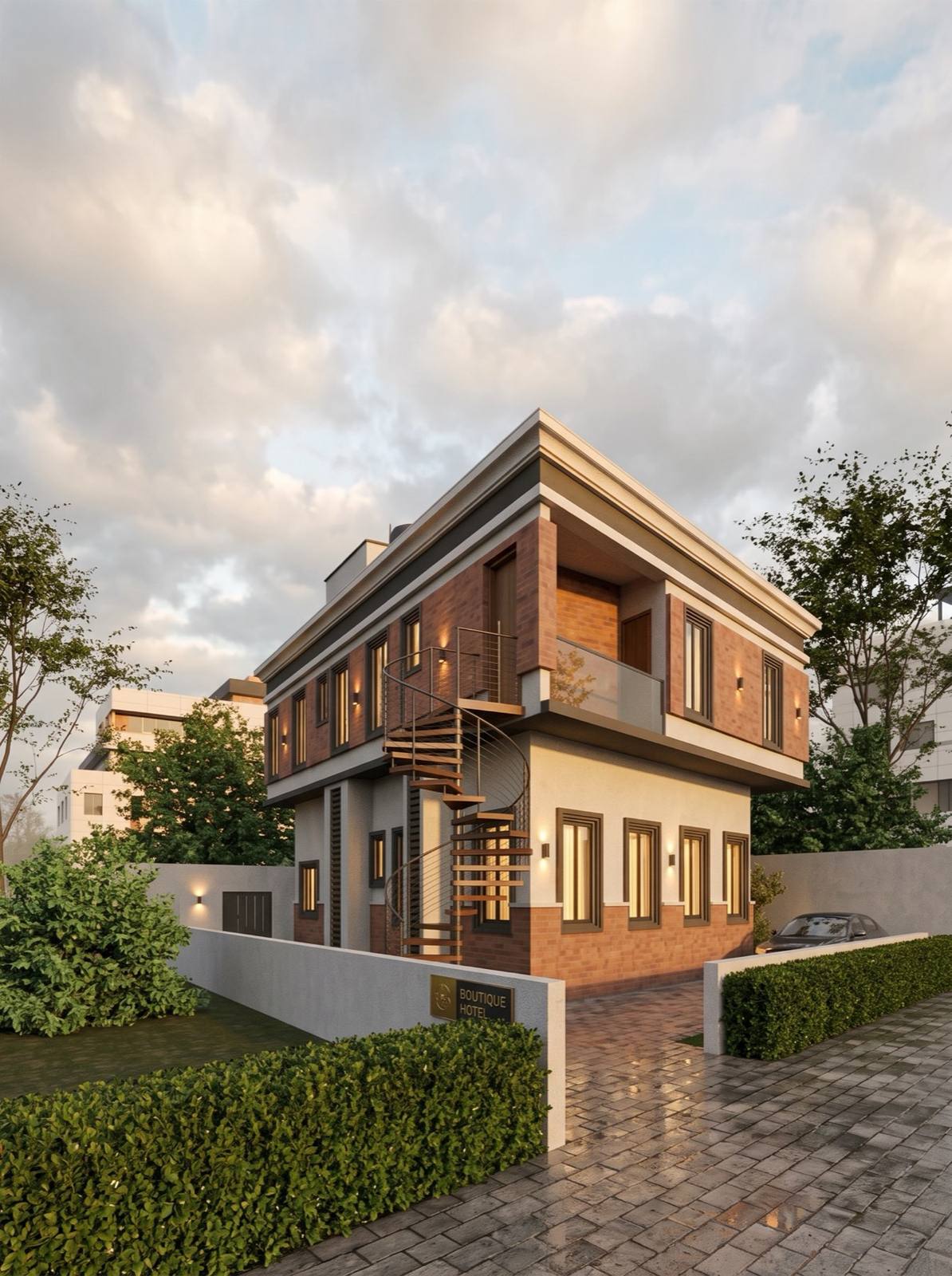 Awoyele Residence, a two-storey brick family home designed by Design Nest Studio